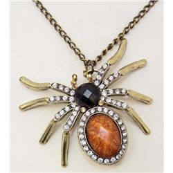 7568 - SPIDER RHINESTONE PENDANT W/CHAIN