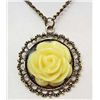 Image 1 : 7313 - ROSE RHINESTONE PENDANT W/ CHAIN