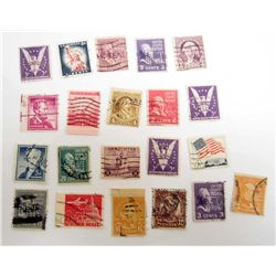 6323 -  LOT OF 20 VINTAGE US POSTAGE STAMPS