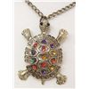 Image 1 : 7581 - TURTLE RHINESTONE PENDANT W/CHAIN