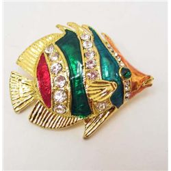 7547 - FISH RHINESTONE AND ENAMEL BROOCH
