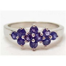 6941 - STERLING SILVER TANZANITE RING SIZE 7