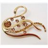 Image 1 : 7030 - ORANGE SWAN RHINESTONE BROOCH