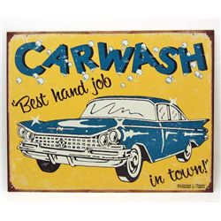 7691 - CARWASH BEST HAND JOB IN TOWN FUNNY METAL SIGN