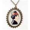 Image 1 : 7356 - LADY RHINESTONE PENDANT W/ CHAIN