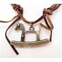 7369 - ROCKING HORSE PENDANT W/LEATHER CORD