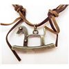 Image 1 : 7369 - ROCKING HORSE PENDANT W/LEATHER CORD