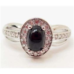 6937 - STERLING SILVER SAPPHIRE, TOPAZ RING SIZE 7