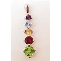 6935 - STERLING SILVER AMETHYST, CITRINE, PERIDOT, TOPAZ PENDANT