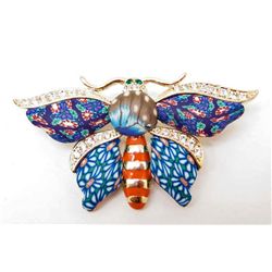 7540 - RHINESTONE BUTTERFLY BROOCH
