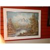 Image 1 : WOOD FRAMED PICTURE - MOUNTAINS