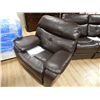 Image 1 : LEATHER ROCKER / RECLINING CHAIR - BROWN - NEW