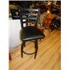 Image 1 : SWIVEL BLACK LEATHER BAR STOOL