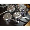 Image 1 : POT SET - 9PC - 3 POTS WITH LIDS & STEAMER WITH LID