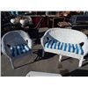 Image 1 : WICKER PATIO FURNITURE - LOVE SEAT & CHAIR & CUSHIONS
