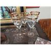 Image 1 : WINE GLASSES  - GOLD RIMMED - 5 TOTAL