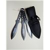 Image 1 : KNIFE - BIOHAZARD THROWING KNIVES - 4 PC SET (3 KNIVES & 1 SHEATH) - A54357