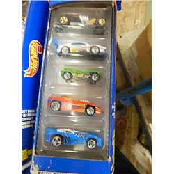 NEW HOT WHEELS - SOME PACKAGES DAMAGED SOME MINT - PACK SET OF 5 CARS - 1 BOX PER LOT