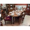 Image 1 : DINING SET - TABLE WITH 3 LEAFS & 6 CHAIRS