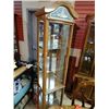 Image 2 : TALL OAK FRAMED GLASS CURIO CABINET