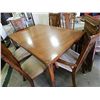 Image 1 : OAK TABLE WITH LEAF & 6 HIGH BACK CHAIRS