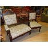 Image 3 : EARLY 1900'S SETTEE 2PC SET - SOLID WOOD - GREAT CONDITION