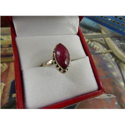 RING - NEW STERLIING SILVER GENUINE RUBY