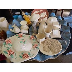 LOT OF ASSORTED UNFINISHED/ FINISHED CERAMICS - ALL IN BIRD BATH - BIRD BATH NOT INCLUDED