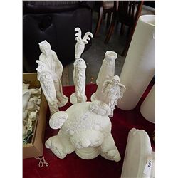 LOT OF ASSORTED UNFINISHED CERAMICS - 6 TALL & 1 TEDDY