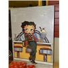 Image 1 : OIL ON CANVASS TRANSFER PRINT - BETTY BOOP AT THE SUNDAE SHOP