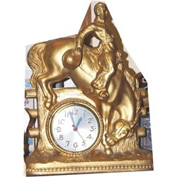 bronze bucking horse clock