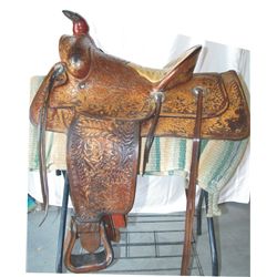 Visalia full tooled 15 1/2" seat saddle