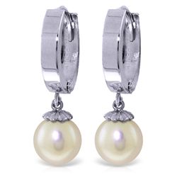 14K White Gold 4.00ct Natural Pearl Hoop Earring