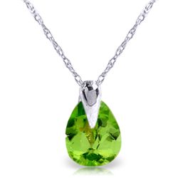 14K White Gold .68ct Pear Peridot Necklace