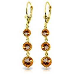 14K YG 3.90ct,2.1ct & 1.2ct CITRINE CHANDELIER EARRING
