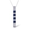 Image 1 : 14K WG 0.35ct PRINCESS CUT SAPPHIRE BAR NECKLACE