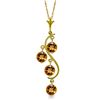 Image 1 : 14K Y. GOLD 2.25ct ROUND SHAPE CITRINES NECKLACE