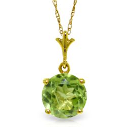 14k Gold 1.15ct Round Peridot Necklace