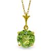 Image 1 : 14k Gold 1.15ct Round Peridot Necklace