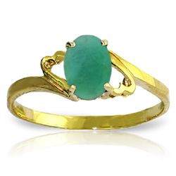 0.75ct Oval Emerald Ring in 14k YELLOW GOLD