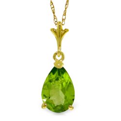 14k Yellow Gold 1.50ct Peridot Drop Necklace