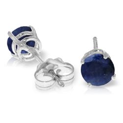 14k WHITE GOLD 0.95ct Sapphire Stud Earrings