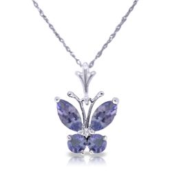 14k WG .40ct & .20ct Tanzanite Butterfly Necklace