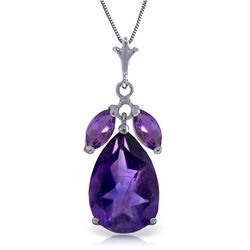 14k WG 6.0ct PEAR & .50ct MARQUIS Amethyst Necklace