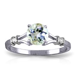 14k WG 1.0ct Aquamarine & Diamond Ring