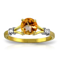 14k YG 1.0ct Citrine & Diamond Ring