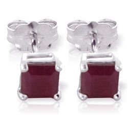 14k White Gold 0.80ct Ruby Stud Earrings