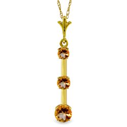 14k Yellow Gold Citrine Graduated Necklace