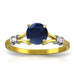 1.00ct Sapphire Ring with Diamond Accent in 14k YG
