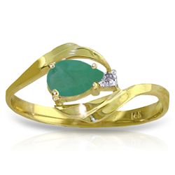 0.50ct Emerald Swirl Ring in 14k YELLOW GOLD